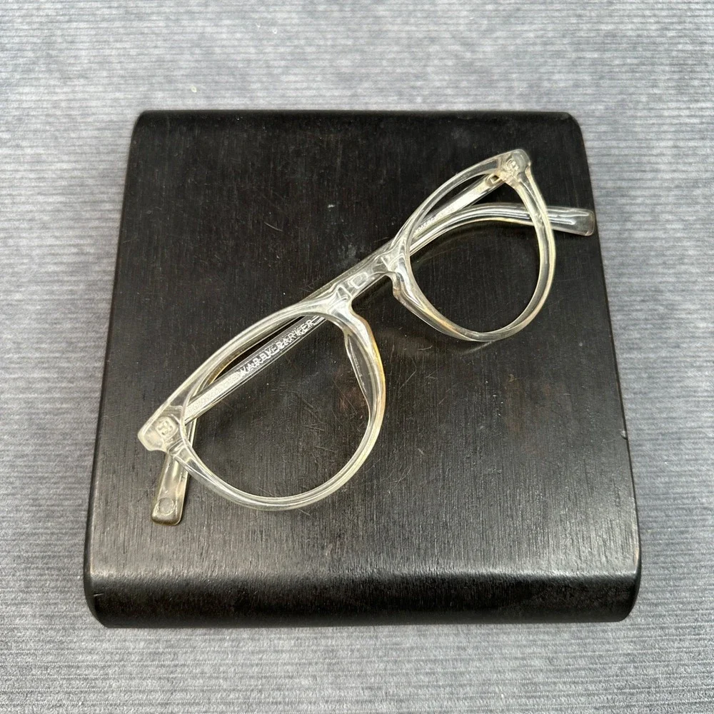 Warby Parker Haskell Crystal Clear Round Eyeglasses 49-22-145 LBF-500